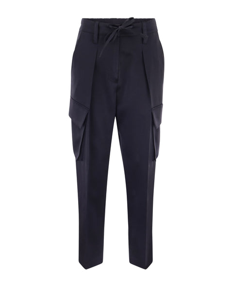 Brunello Cucinelli Blue Acetate Cargo Pants