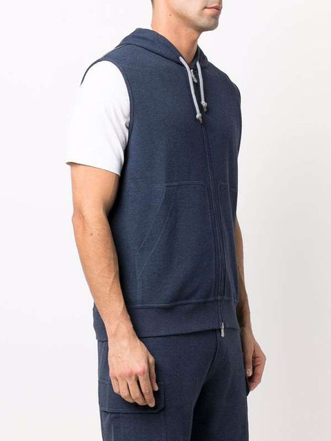 Brunello Cucinelli Blue Cotton Sweatshirt