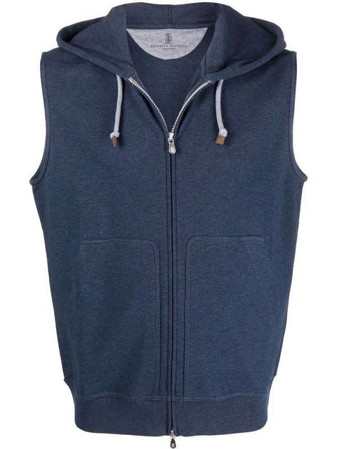 Brunello Cucinelli Blue Cotton Sweatshirt