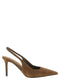 Brunello Cucinelli Brown Suede Slingbacks