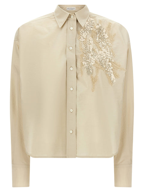 Brunello Cucinelli Dazzling Seabed Embroidery Shirt