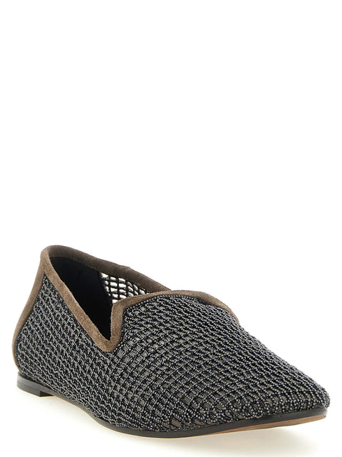 Brunello Cucinelli Embroidery Mesh Loafers