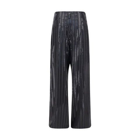 Brunello Cucinelli Gray Fleece Wool Casual Pants