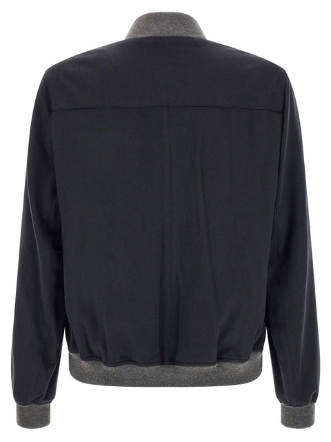 Brunello Cucinelli Light Flannel Bomber Jacket