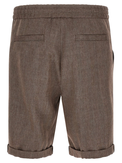 Brunello Cucinelli Linen And Wool Bermuda Shorts