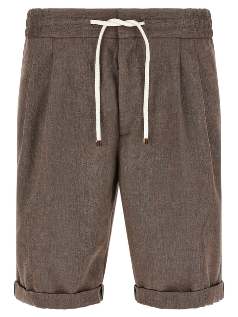 Brunello Cucinelli Linen And Wool Bermuda Shorts