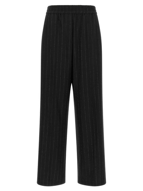 Brunello Cucinelli Micro Sequin Pinstripe Pants