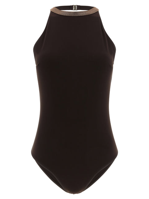 Brunello Cucinelli Precious Collar One-piece Swimsuit