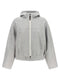 Brunello Cucinelli Shiny Zipper Pull Cropped Hoodie