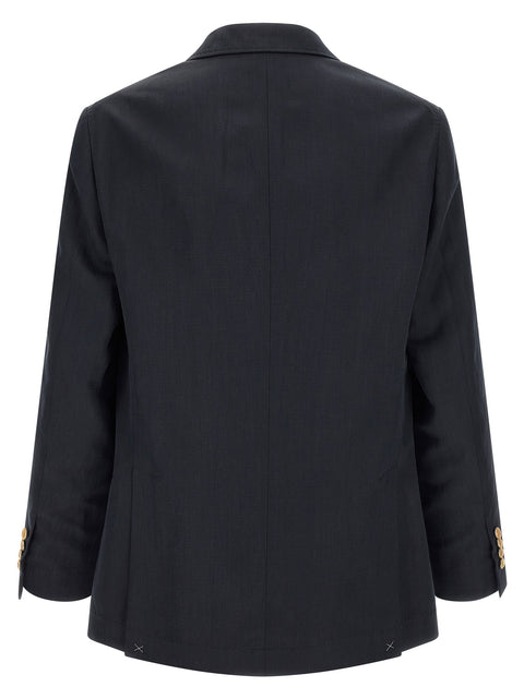 Brunello Cucinelli Silk Twill And Linen Délavé Blazer