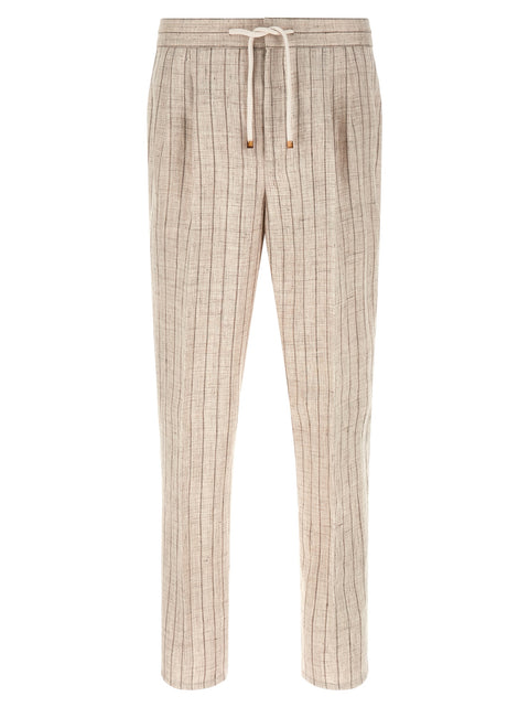 Brunello Cucinelli Striped Linen Trousers