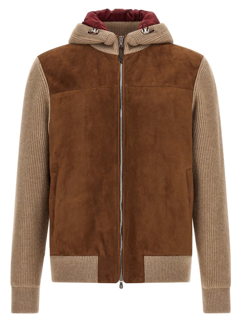 Brunello Cucinelli Suede And Cashmere Bomber Jacket