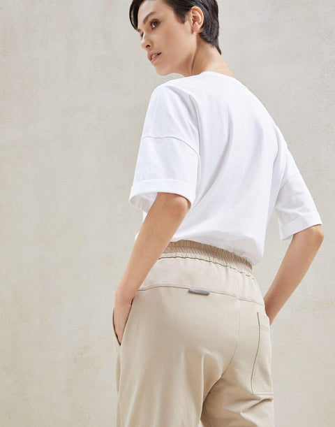 Brunello Cucinelli White Cotton Joggers (Workout Pants)