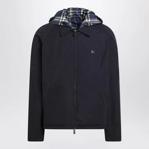 Burberry Blue reversible cotton jacket with Check pattern