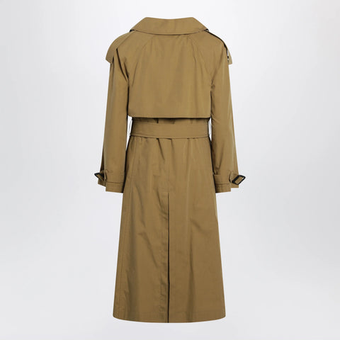 Burberry Double-breasted trench coat in cotton blend brown
