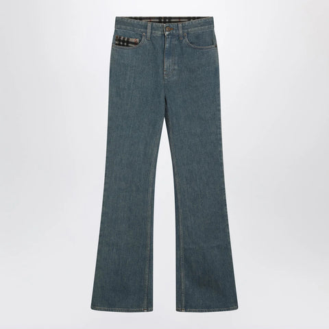 Burberry Mid-blue jeans with Check-pattern pocket
