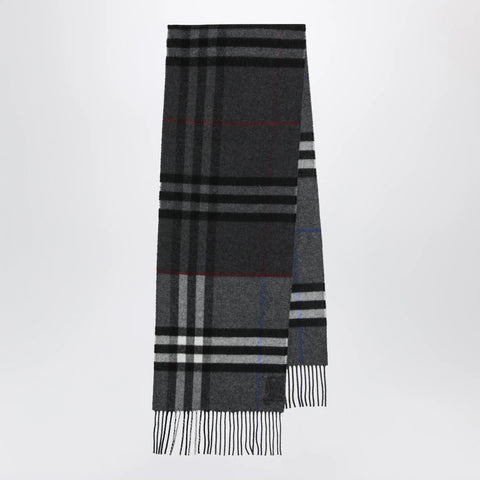 Burberry Reversible check cashmere scarf in grey