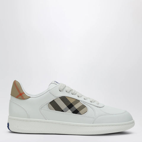Burberry White leather sneaker terrace and Check