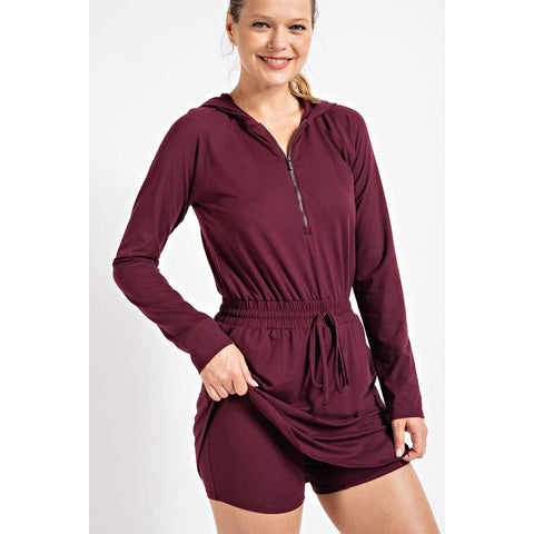 Butter 2 in 1 Longsleeves Romper with Hoodie Cassis-Romper-Rae Mode-S-Urbanheer