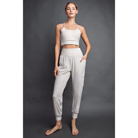 Butter Jogger with Side Pockets White Pearl-Jogger-Rae Mode-S-Urbanheer