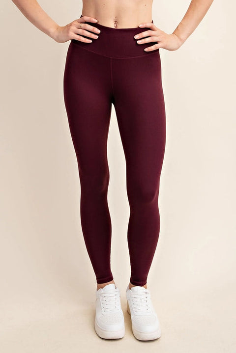 Butter Soft Basic Full Length Leggings Cassis-Leggings-Rae Mode-S-Urbanheer