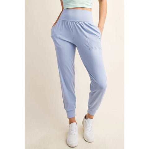Butter Soft Joggers with Pockets Pastel Blue-Joggers-Rae Mode-S-Urbanheer