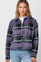 Button Down Checker Jacket Violet-Jacket-Mystree-S-Urbanheer