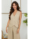 Button Down Vest with Faux Pocket Earth Beige-Vest-MILIO MILANO-XS-Earth Beige-Urbanheer