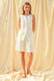 Button Front Linen Vest | White