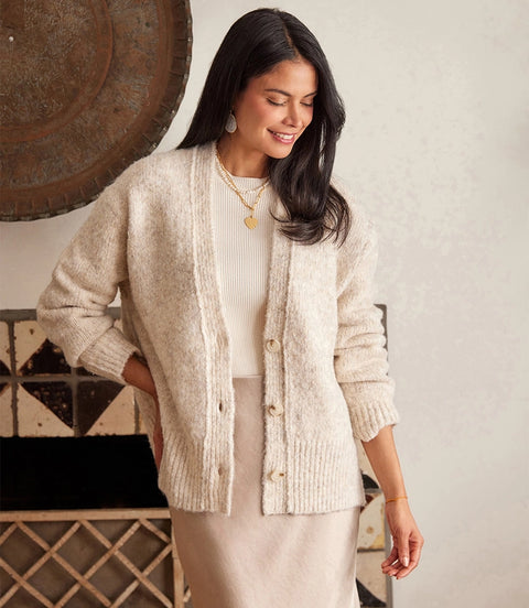 Button Up Cardigan Sweater-Sweater-Karen Kane-XS-Stone-Urbanheer
