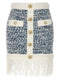 Balmain Fringed Tweed Skirt