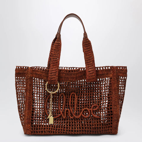 Chloé East-West Summer Banana Summery brown raffia tote bag