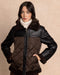 COZY Short leather and down jacket