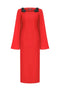 Cape Sleeve Maxi Dress-Dress-NOCTURNE-S-Red-Urbanheer