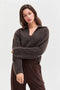 Carter Waffle Polo Sweater Knit Top