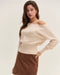 Cassie Cinched Waist Boatneck Sweater Top