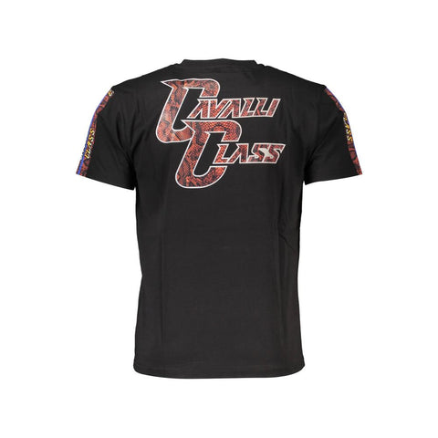 Cavalli Class Black Cotton Men T-Shirt-Cavalli Class-XL-Urbanheer