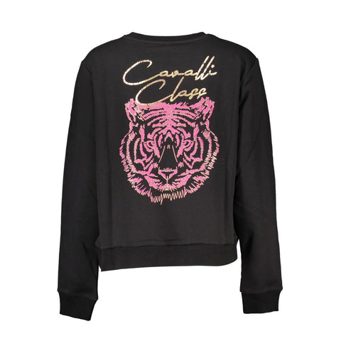 Cavalli Class Black Cotton Women Sweater-Cavalli Class-XS-Urbanheer