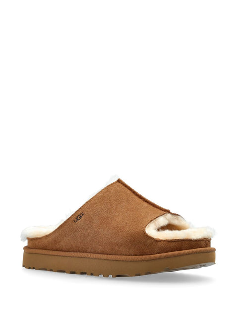 Chestnut Shearling Lined Comfort Slides for Everyday Wear
