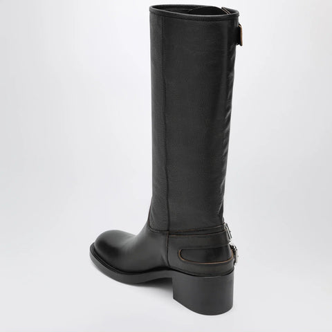 Chloé Dakota knee-high biker boots in black leather