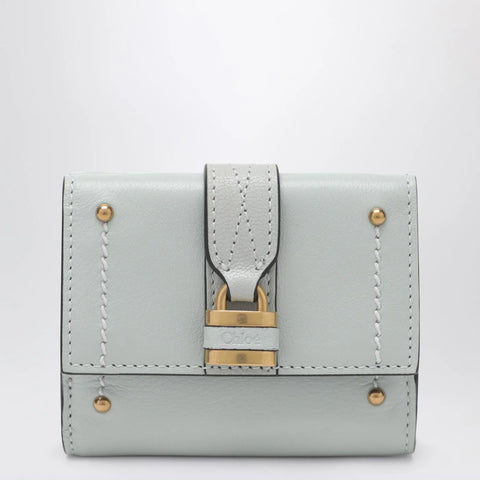 Chloé Paddington mini trifold wallet in aqua blue leather
