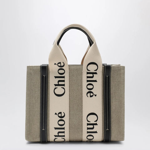 Chloé Woody little bag in beige canvas
