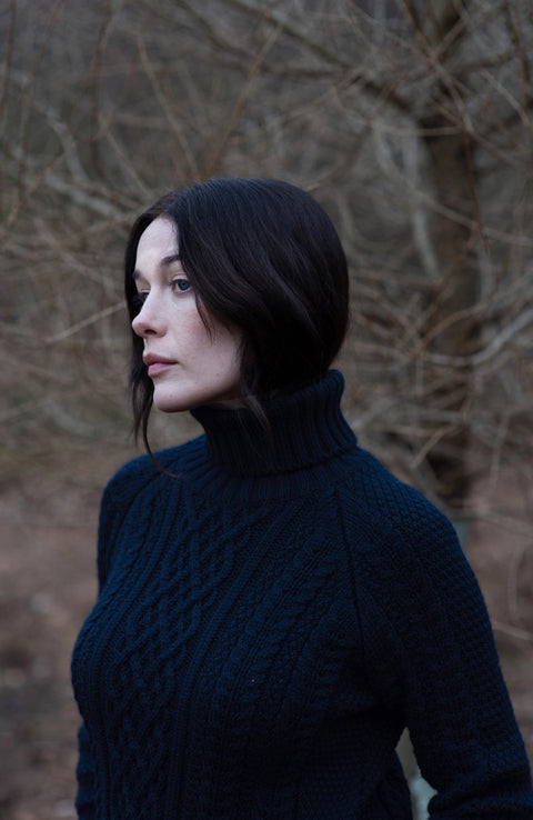 Chunky Merino Roll Neck Cable Jumper