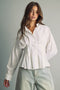 Cinched Pintuck Structured Blouse