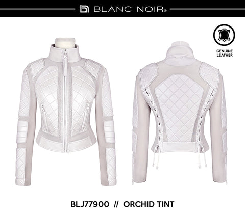 Classic Leather Mesh Moto Jacket - Spring Fashion-Jacket-Blanc Noir-XS-Orchard Tint-Urbanheer
