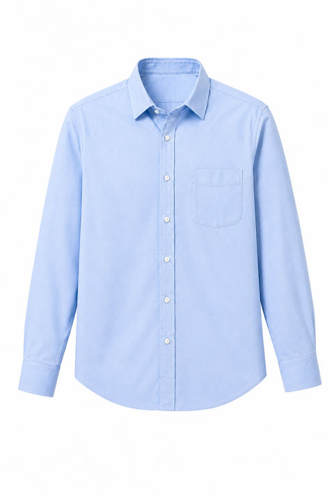 Classic Sky Blue Cotton Formal Shirt