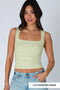 Clean Line Square Shirred Top-Top-NIKIBIKI-One Size-2230 Pistachio Cream-Urbanheer
