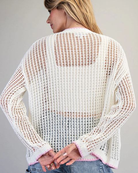 Coastal Inspired Open Knit Cardigan
