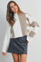 Color Block Mock Turtleneck Sweater TAUPE / IVORY-Sweater-BUTTERMELON-S-Urbanheer