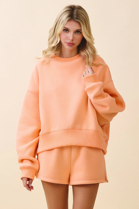 Comfort Dropped Shoulder Sweatshirt - Peach